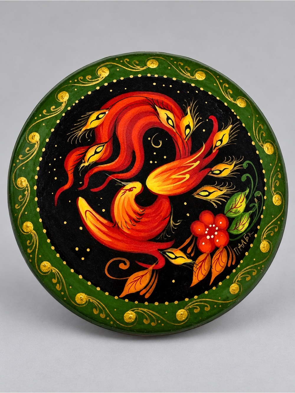 Vintage Russian Lacquer Brooch #cz608